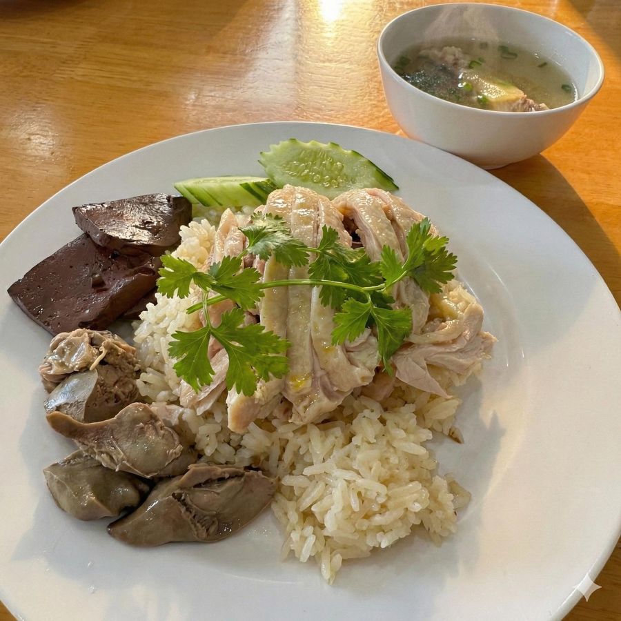 ข้าวมันไก่ต้มกับตับ
